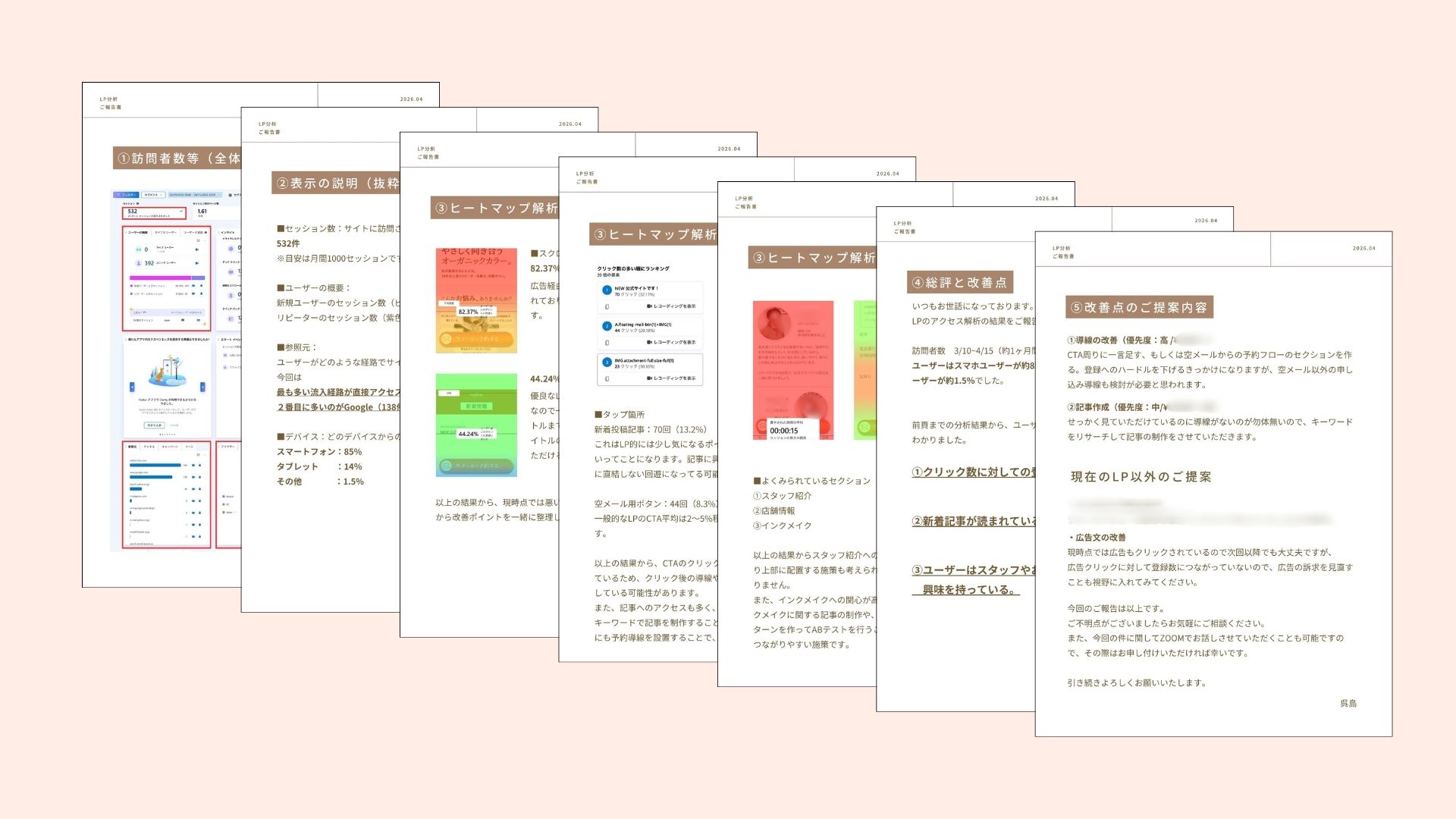納品後1ヶ月のヒートマップレポート